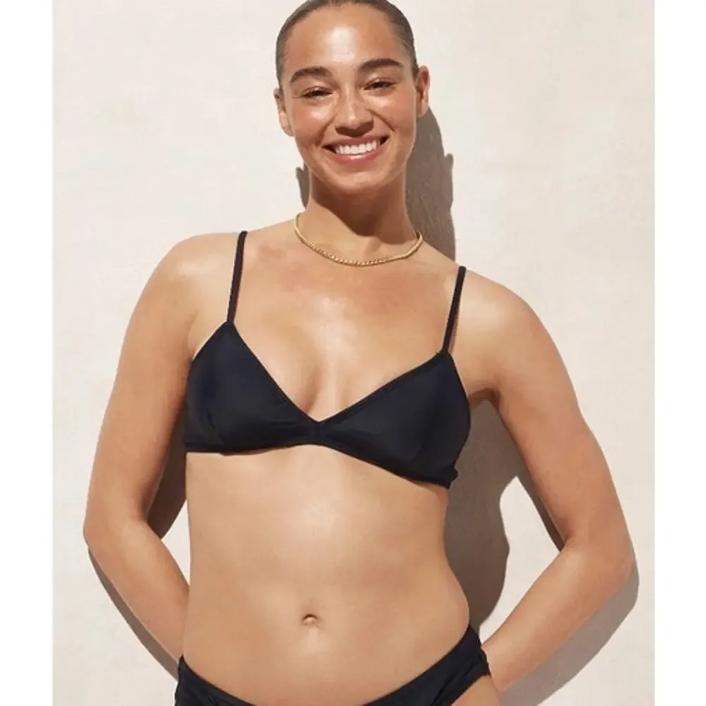 NWT J. Crew French Bikini Top Black XS